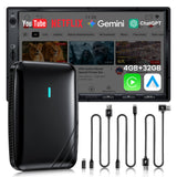 ATOTO CB4B Dongle WIFI – Dual Bluetooth, Tarjeta TF 128GB, 4G+32G, Netflix/YouTube, Adaptador CarPlay Inalámbrico, Android TV Box con AI DriveChat, Negro