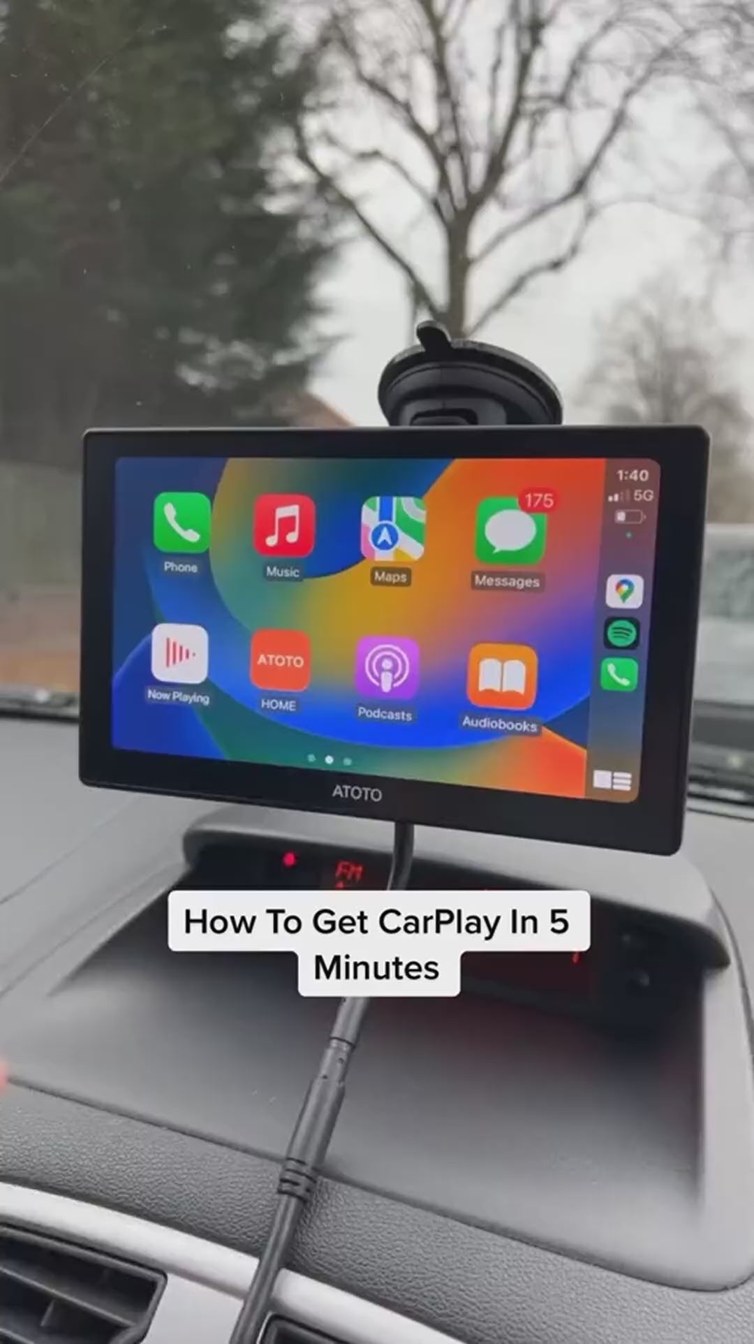 ATOTO P807SD 7" Portable Wireless Car Stereo with HD 1080P WDR Rear Camera, QLED Glare-Suppressing Touchscreen, Wireless CarPlay & Android Auto, OTA Upgrade, Remote Control & FM/AUX Output