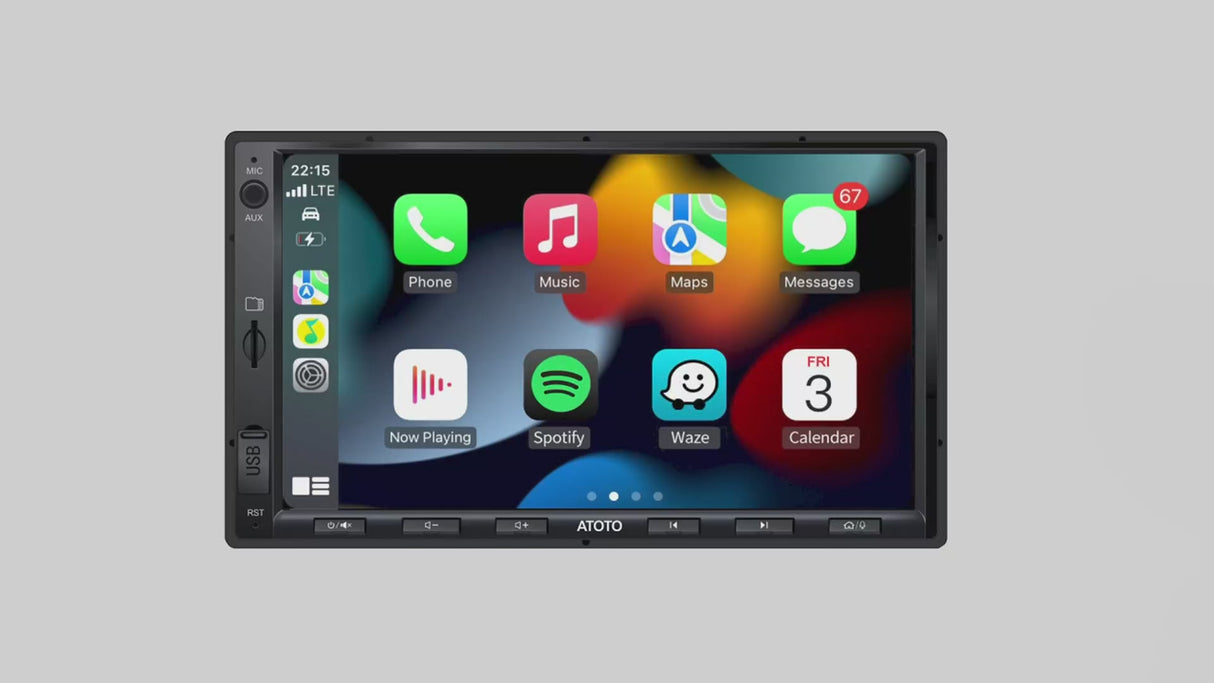 ATOTOEXCEL 2-Din-Autoradio mit DAB+-Unterstützung, kabelloses Carplay und Android-Auto, 7-Zoll-QLED-Bildschirm für Auto mit Bluetooth, Schnellzugriff, Spiegellink, HD LRV, AM/FM/AUX
