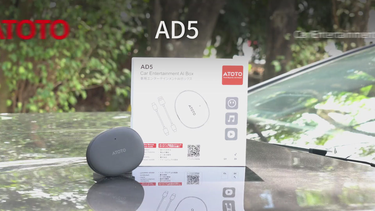 ATOTO AD5 Wireless CarPlay Adapter mit ChatGPT – Einfache Installation, Duale WLAN-Verbindung, 256 GB Speicherunterstützung, Medienstreaming