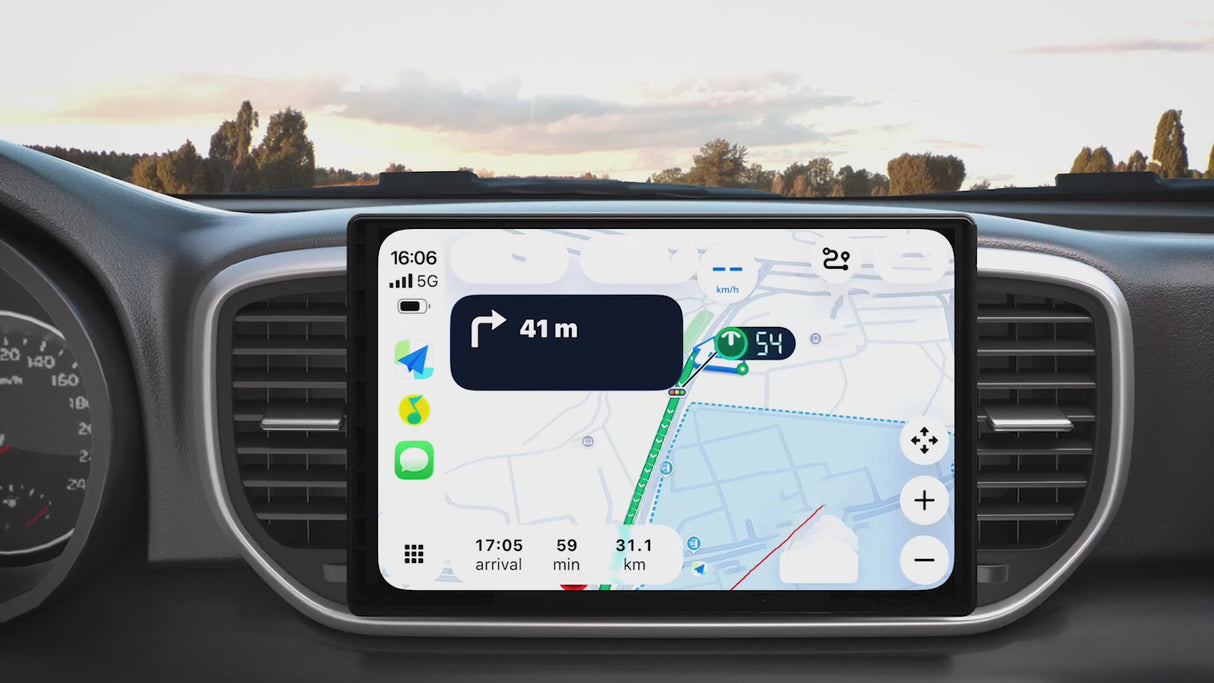 ATOTO CB4B Adaptateur CarPlay sans Fil – Double WiFi, Double Bluetooth, Carte TF 128Go, 4Go+32Go, AI Box Android avec DriveChat, Netflix/YouTube, Noir