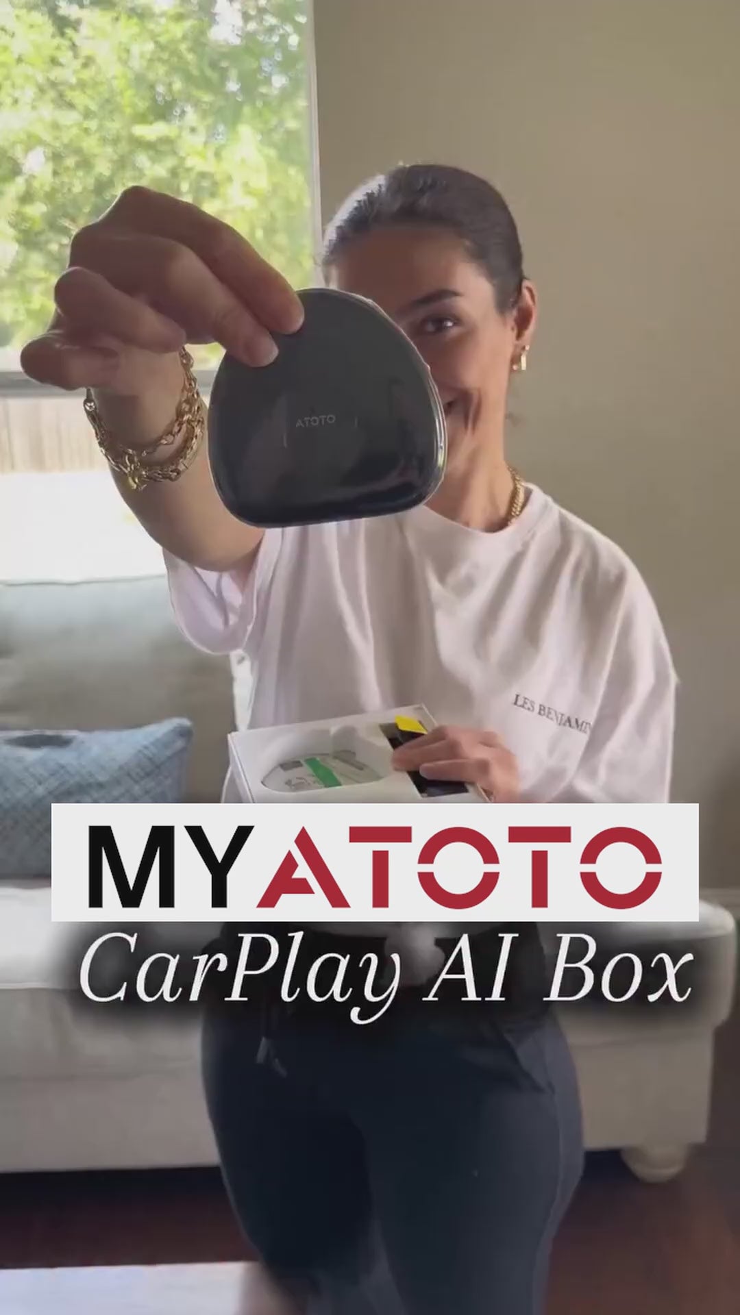 ATOTO CB6C CarPlay AI Box Adapter, Android Multimedia Magic Box with Built-in 4G LTE SIM Slot, Wireless CarPlay & Android Auto, Watch YouTube/Netflix/Disney+, 4GB+64GB, 8-Core, DriveChat AI, TF Card Support - Converts Wired to Wireless