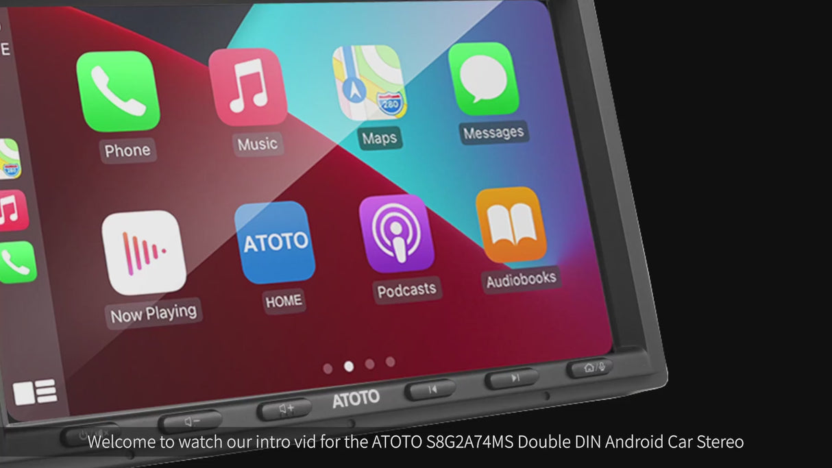 ATOTO S8G2A74MS 7" Double Din Car Stereo, QLED Touchscreen, Wireless CarPlay & Android Auto, 4+32G, Built-in 4G LTE, Dual Bluetooth, Split-Screen Display, WiFi/BT/USB Tethering, GPS Tracking, HD Live Rear View & SCVC