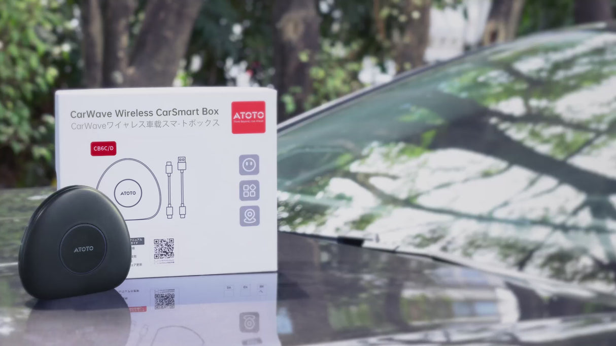 ATOTO CarWave CB6 AI Box Wireless CarPlay & Android Auto Adapter with 4G LTE, OBDII Scanner, Android OS, 4GB+64GB, Universal Car Stereo Upgrade, OTA Updates