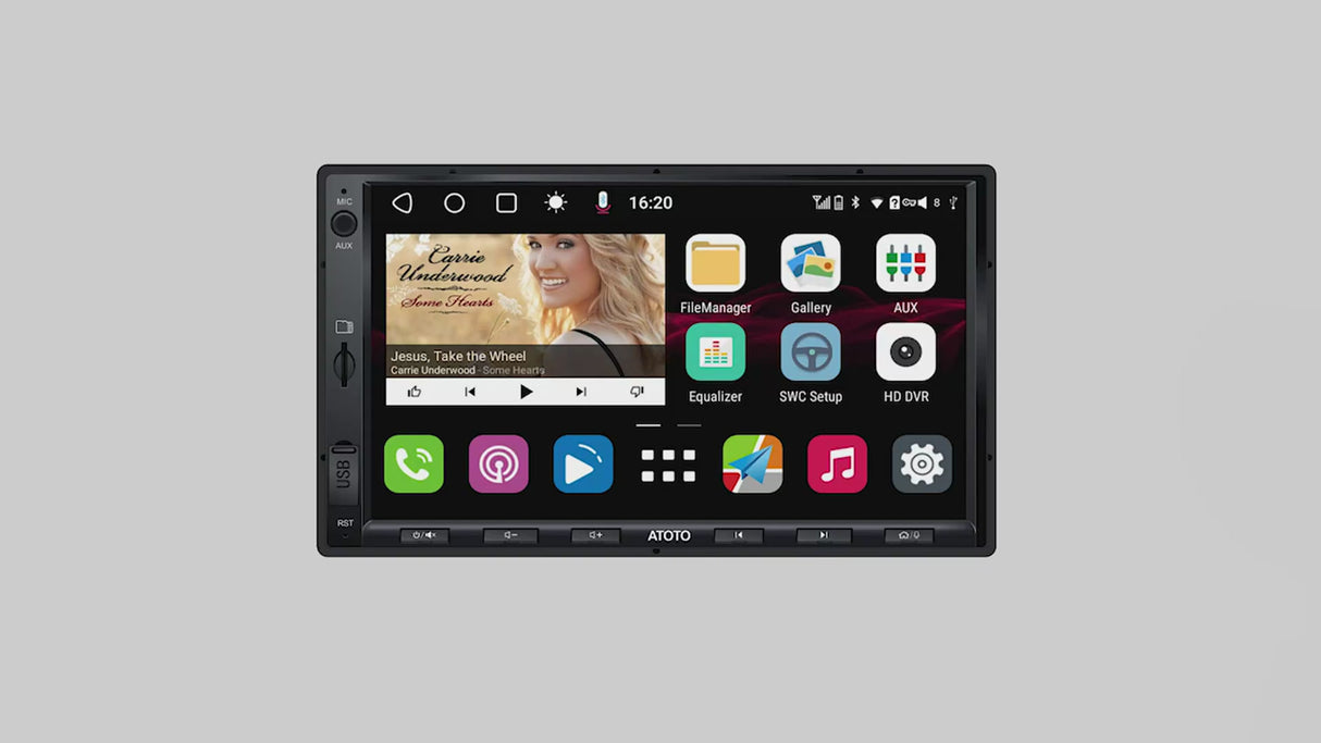 ATOTO S8G2A74SD Standard 7" Double Din Android Car Stereo with Navigation, HD Rearview with LRV, Wireless CarPlay & Android Auto, IPS Display and More