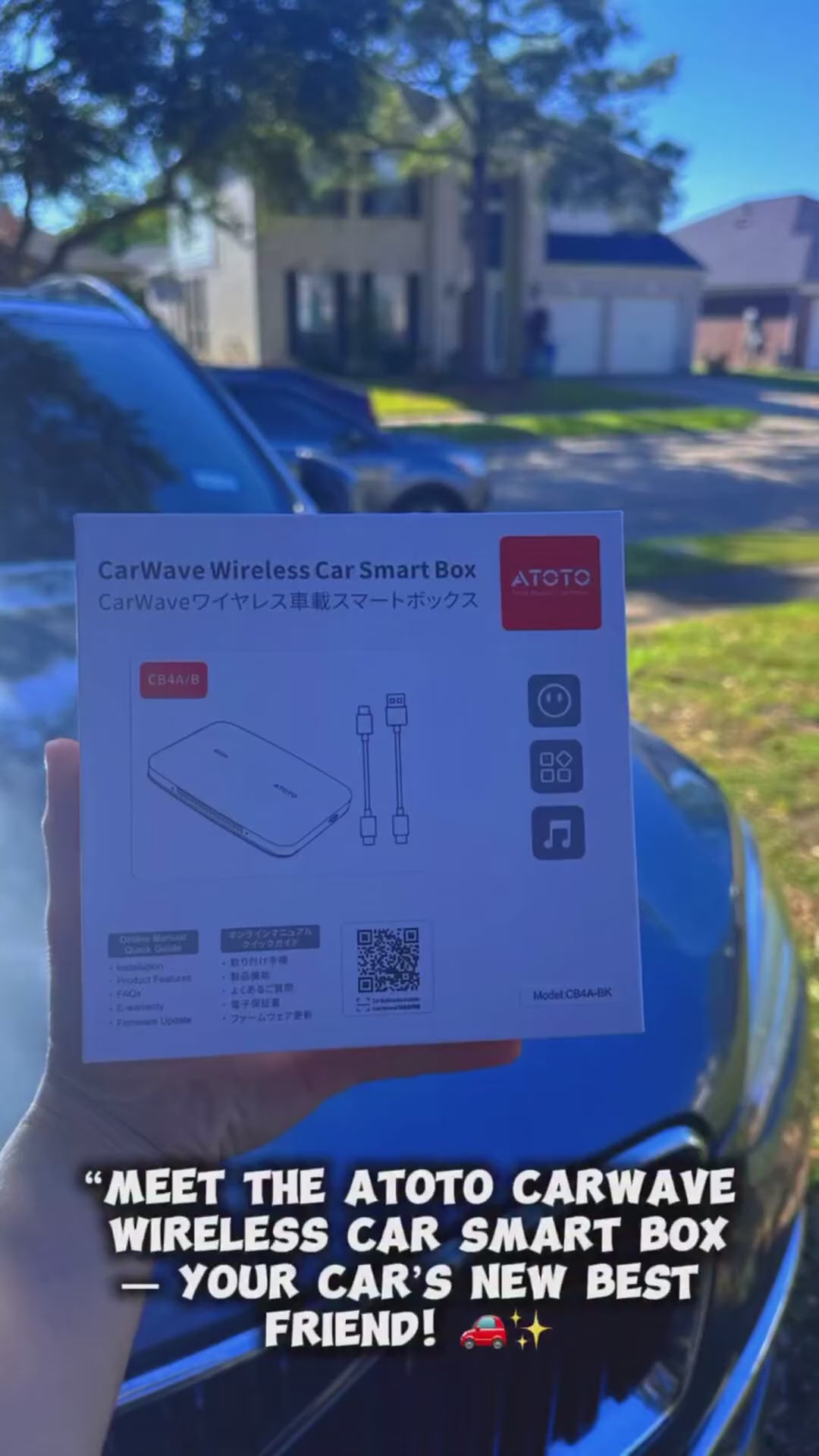 ATOTO AD3 Wireless CarPlay & Android Auto Adapter, Convert Wired to Wireless for iPhone & Android, Plug and Play, Auto Reconnect, Voice Commands, 18-Month Care (iOS 10+ Android 11+)
