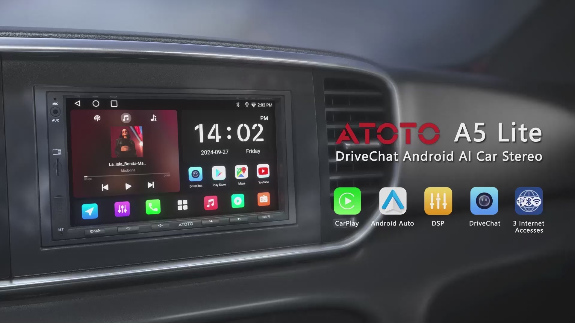 ATOTOEXCEL A5L オートラジオ 2 din Android - 7 Pollici 1280 x720