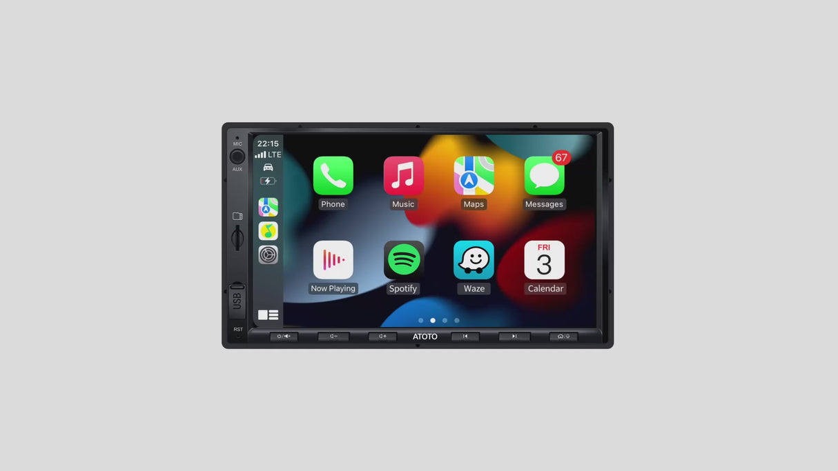 ATOTOEXCEL 2-Din-Autoradio mit DAB+-Unterstützung, kabelloses Carplay und Android-Auto, 7-Zoll-QLED-Bildschirm für Auto mit Bluetooth, Schnellzugriff, Spiegellink, HD LRV, AM/FM/AUX