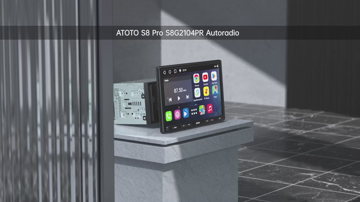 ATOTO S8G2104PR 2 DIN Autoradio mit 10" QLED Display, Wireless CarPlay und Android Auto, Dual Bluetooth mit aptX HD, USB-Tethering, Splitscreen, VSV &amp; LRV, integriertes 4G Modem