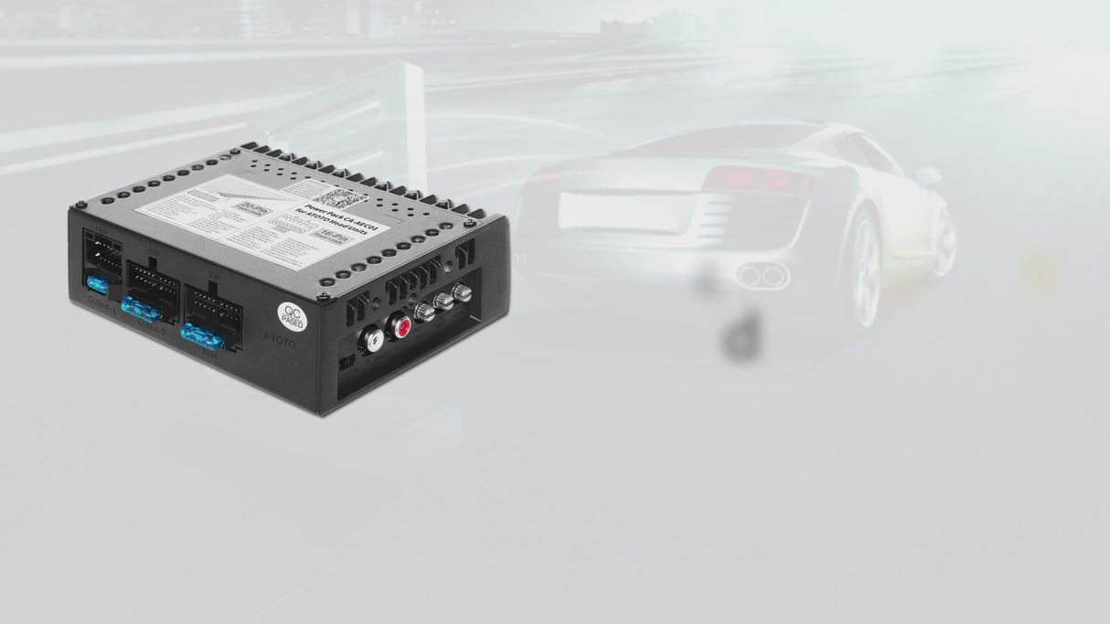 ATOTO CA-AEC01 Amplificador de coche 4 canales, 400W máx., estable a 2/4 ohmios, clase A/B – Solo compatible con estéreos ATOTO seleccionados