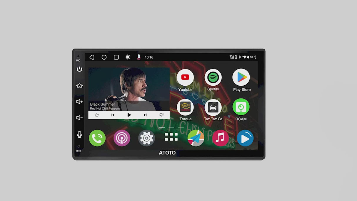 ATOTO A6G2B7PF 7" Double Din Head Unit with Android OS, Wireless CarPlay & Android Auto, QLED Touchscreen, In-Dash GPS Navigation, Dual Bluetooth, MirrorLink, WiFi/BT/USB Tethering, HD LRV, 2+32G