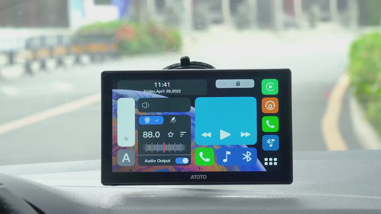 ATOTO 9" Portable Car Stereo with 1080P Dash & Rear Cameras, Wireless CarPlay & Android Auto, QLED Display, 4G LTE, Wi-Fi, ChatGPT, 4+32G, FM/AM Radio, Dual Bluetooth, GPS, HDMI Input