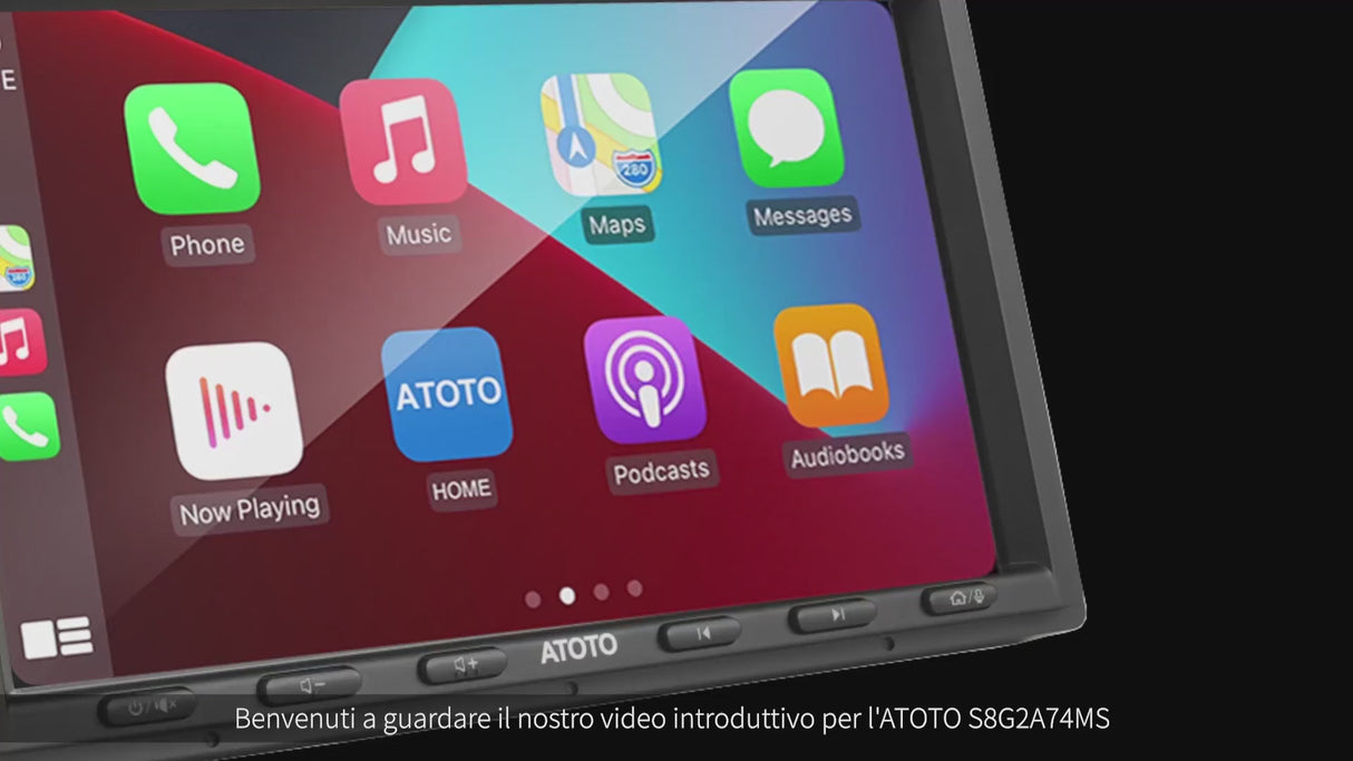 ATOTO S8G2A74MS Autoradio 2 DIN 7" QLED, CarPlay Wireless, Android Auto Wireless, 4G LTE Integrato, 4G+32G, Tethering WiFi/USB/BT, 2 Bluetooth, DSP, MirrorLink, SCVC