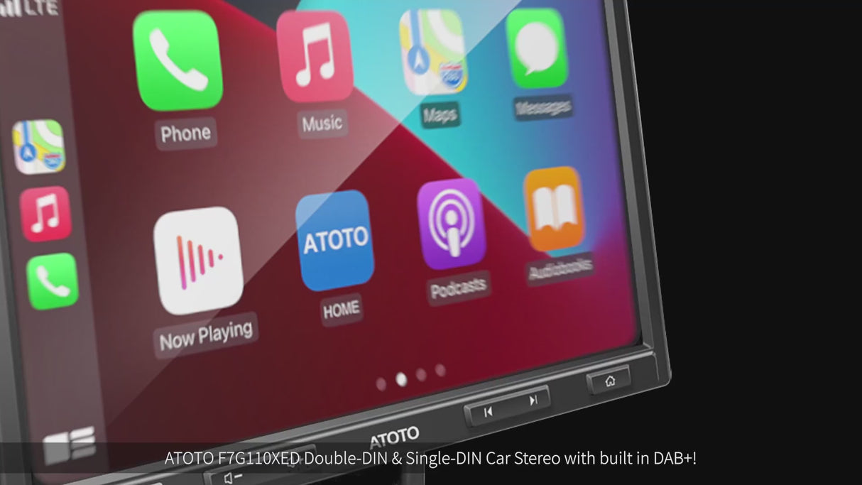 ATOTO F7G110XED 10" Single Din & Double Din Head Unit with Built-in DAB+, Wireless CarPlay & Android Auto, QLED Touchscreen, Bluetooth, HD LRV, MirrorLink, Quick Charge, USB/SD