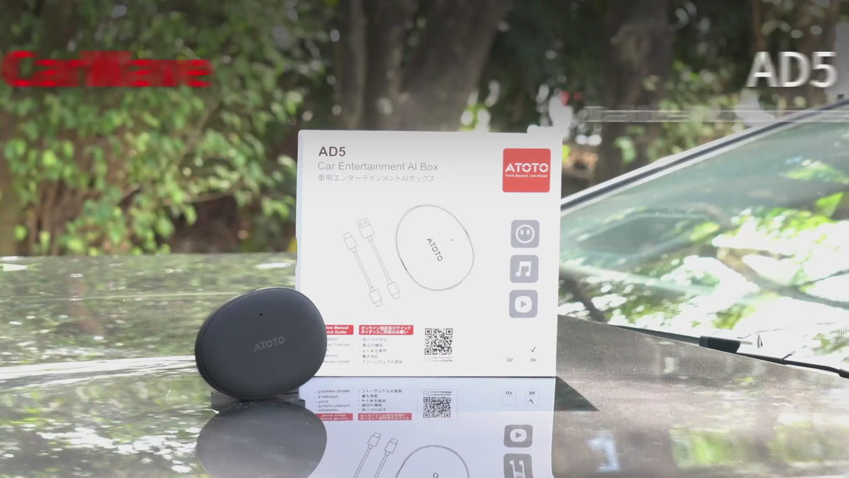 ATOTO AD5 Wireless CarPlay Adapter mit ChatGPT – Einfache Installation, Duale WLAN-Verbindung, 256 GB Speicherunterstützung, Medienstreaming