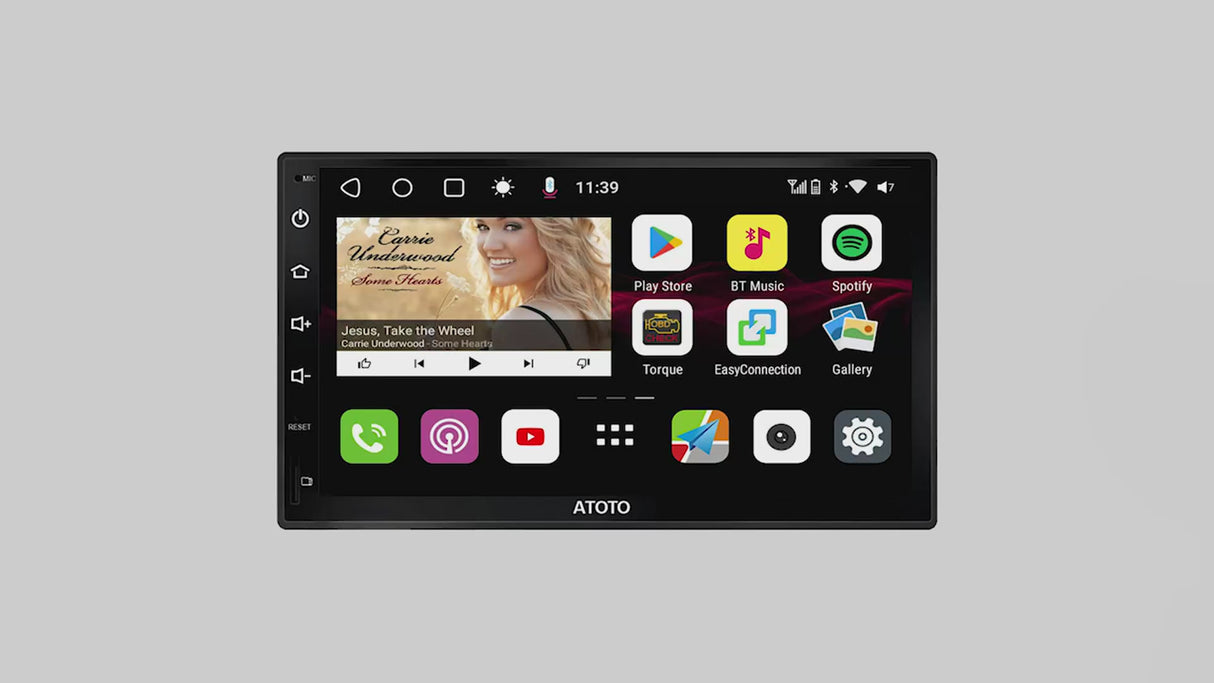 ATOTO S8G2B74PM 7" Double Din Car Stereo, QLED Touchscreen, Wireless CarPlay & Android Auto, Dual Bluetooth with aptX HD, Split-Screen Display, HD Rearview with Live Rear View, USB Tethering, SCVC & More