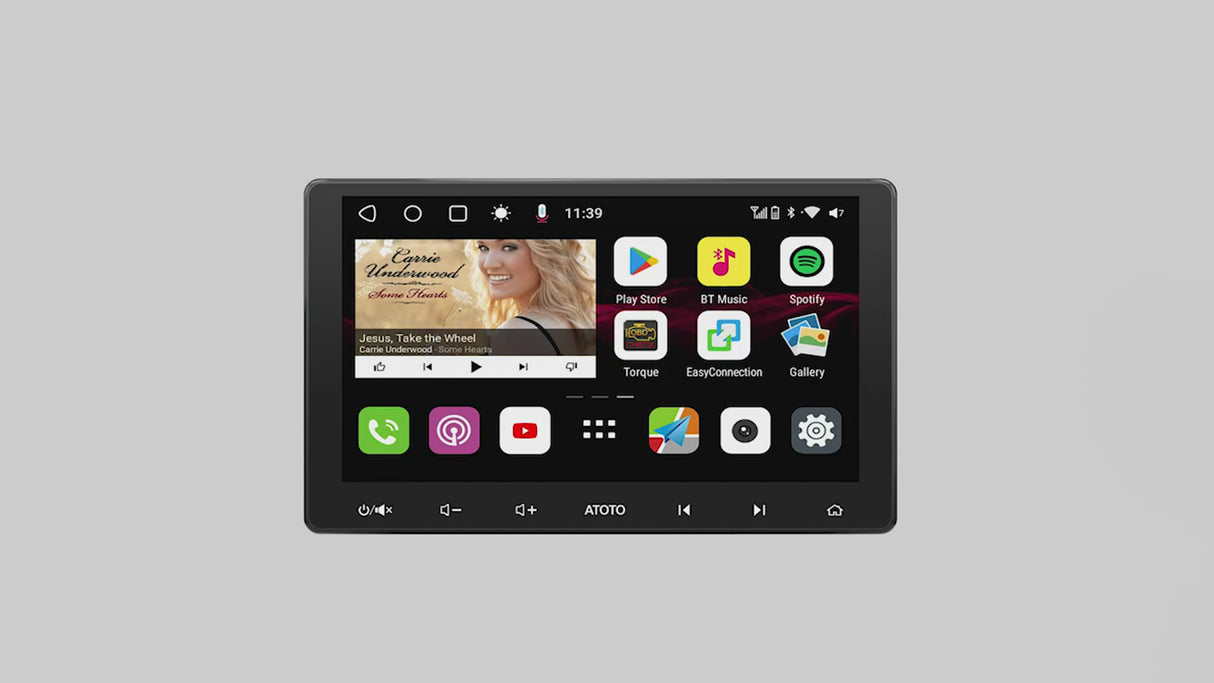 ATOTO S8G2114PM 2nd Gen Android Car Stereo with 10.1" QLED Display, Dual Bluetooth and Wi-Fi, Speed Compensated Volume Control, 6 Touch Gestures, and USB Tethering