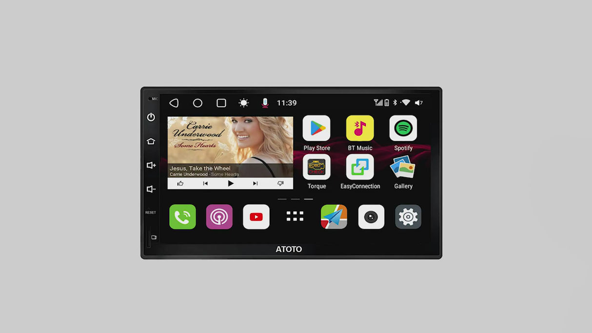 ATOTO S8G2B74PM 7" Double Din Car Stereo with QLED Display, Wireless CarPlay & Android Auto, Dual Bluetooth, HD Rearview Camera