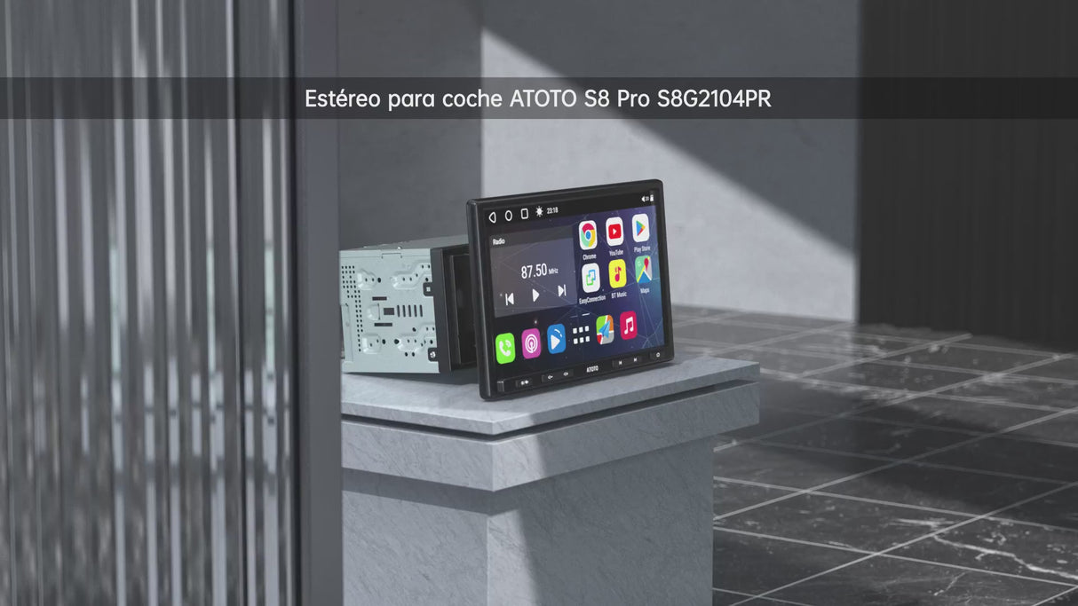 ATOTO S8G2104PR Radio 2 DIN Android 7" Pro, CarPlay y Android Auto Inalámbricos, 2 Bluetooth con aptX HD, Visualización de Pantalla Dividida, 4G LTE, 3GB+32GB, VSV&LRV