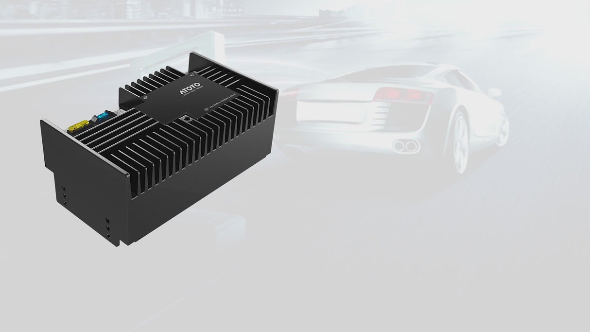 ATOTO CA-AEC02 Amplificatore Auto 4 Canali 392W Max, 4 Ohm, Classe A/B, Convertitori Line-Out Integrati, Alta Qualità del Suono